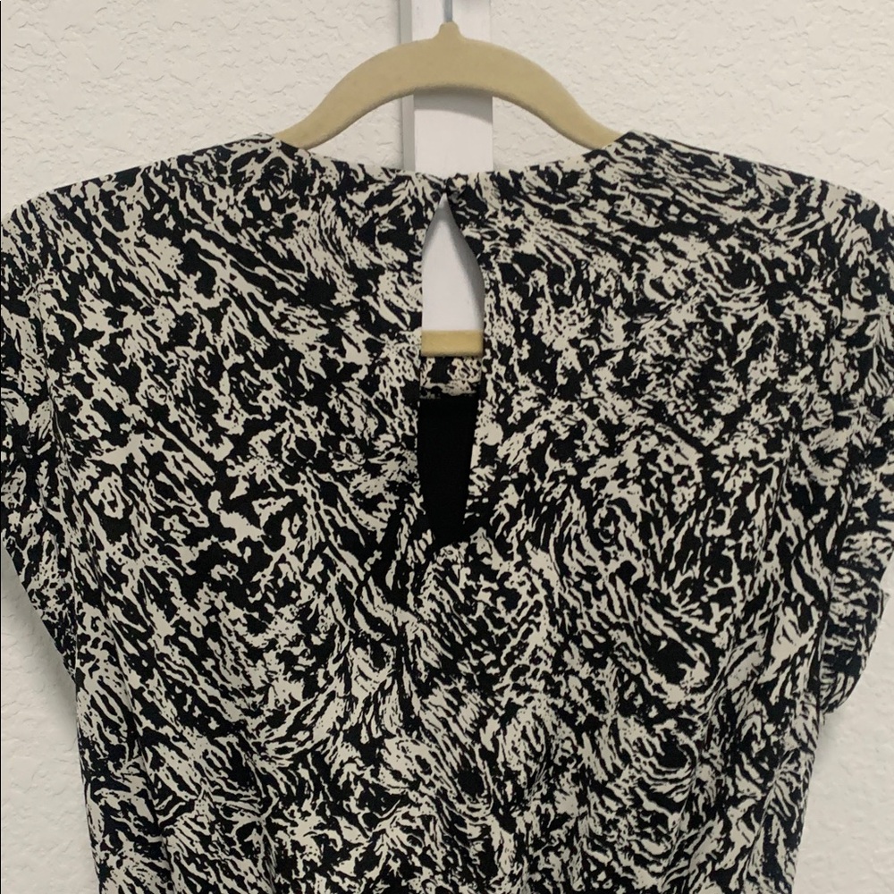 Evereve Black White Boho Print Cap Sleeve Mini Dress Size XS - Picture 6 of 10